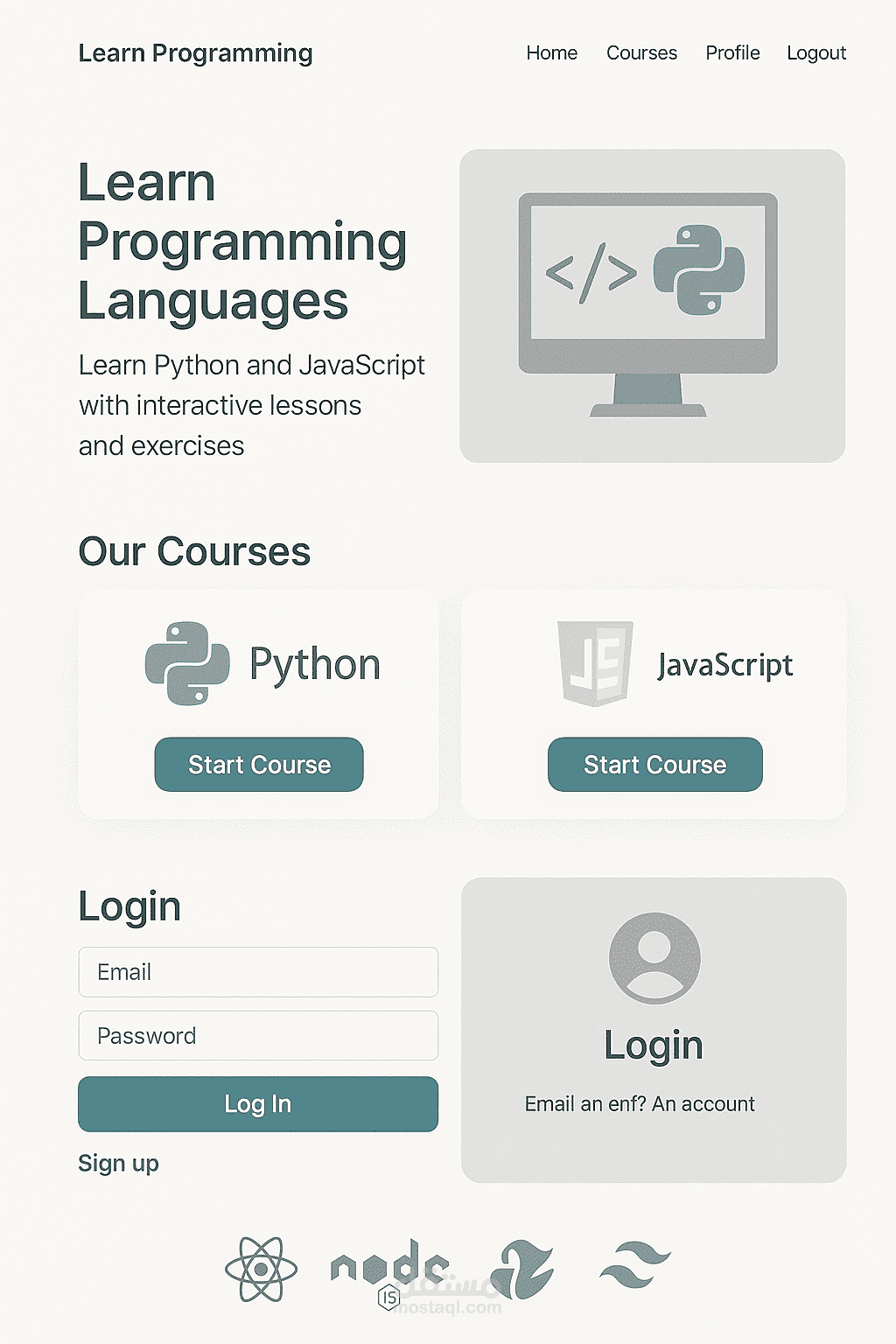 موقعًا تعليميًا تفاعليًا لتعليم لغات البرمجة مثل Python وJavaScript للمبتدئين