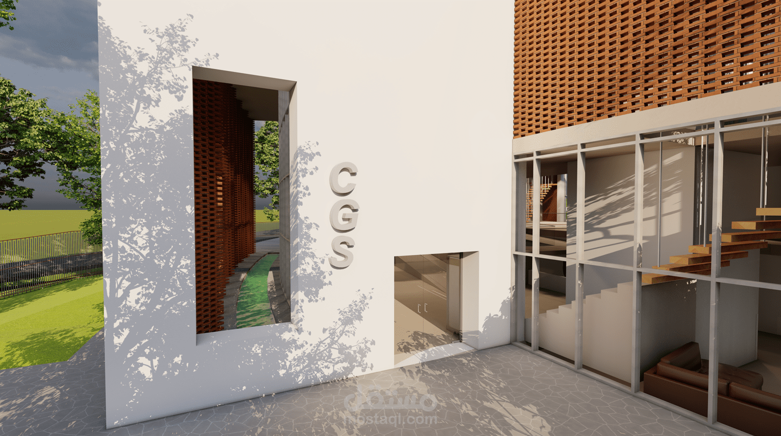 اظهار معماري لمشروع مقر اداري  (   revit  + Lumion  )