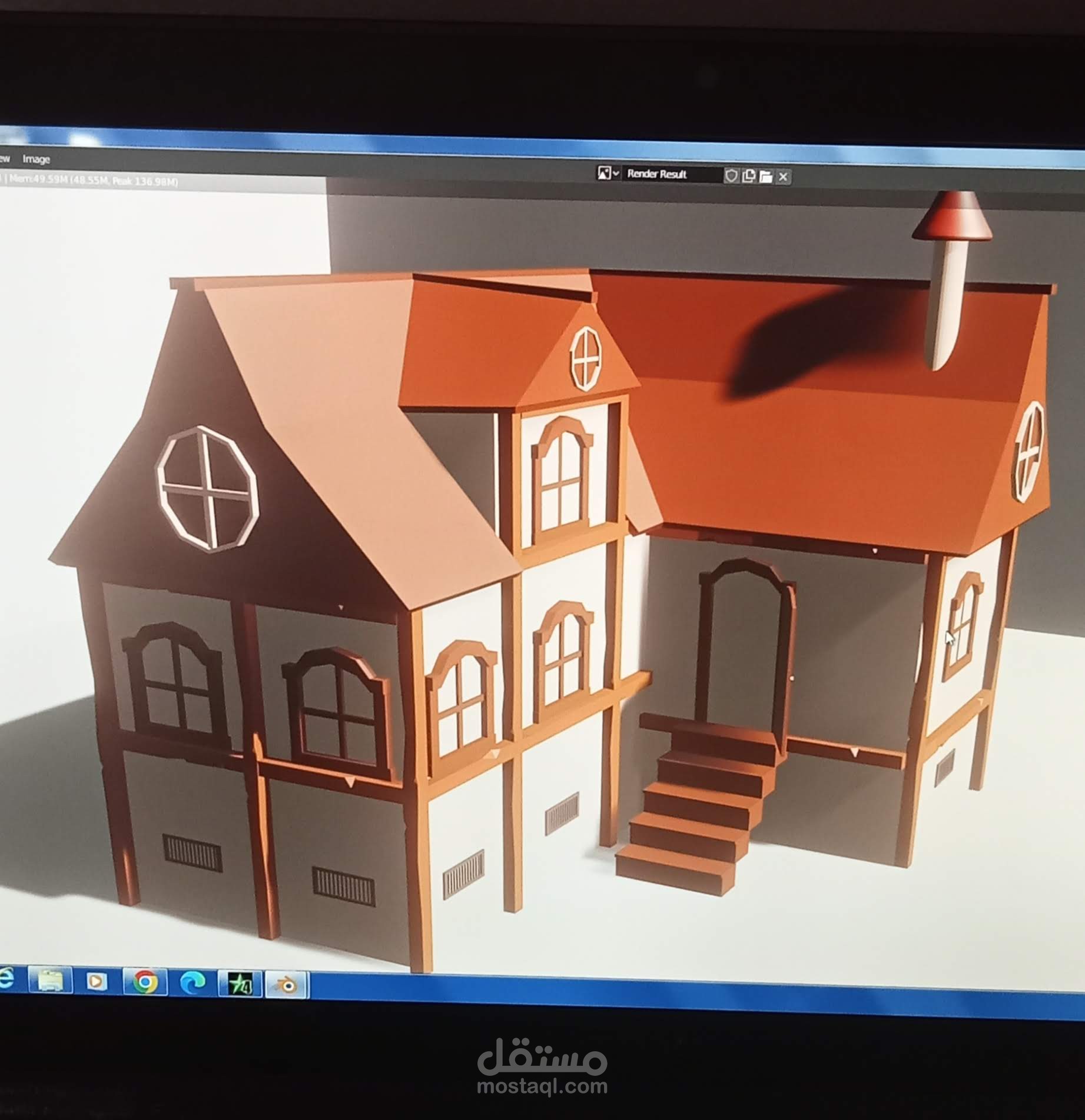 low poly house