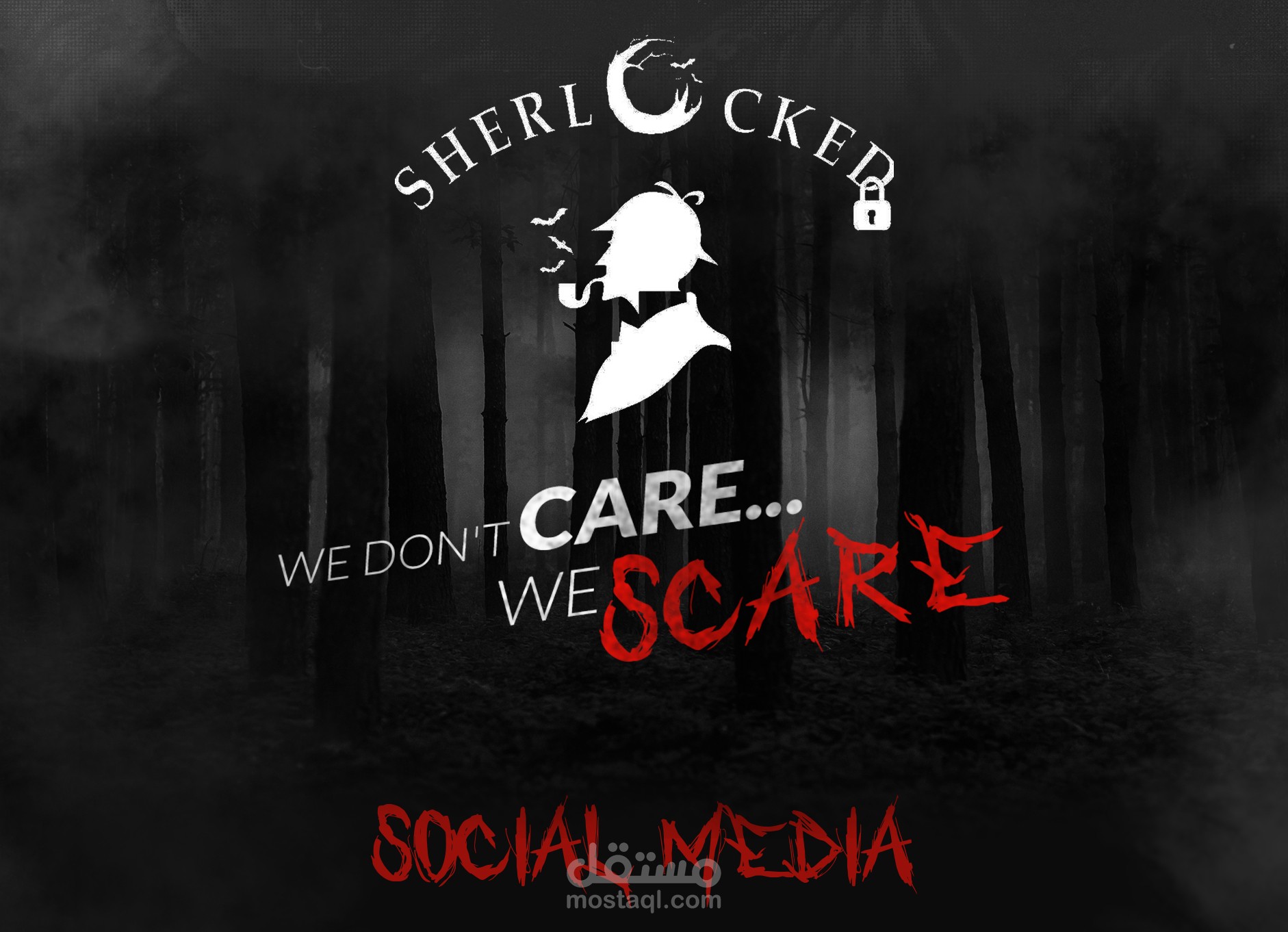 Sherlock escape room - Social Media Designs - شيرلوكد سكيب روم - تصميمات سوشيال ميديا