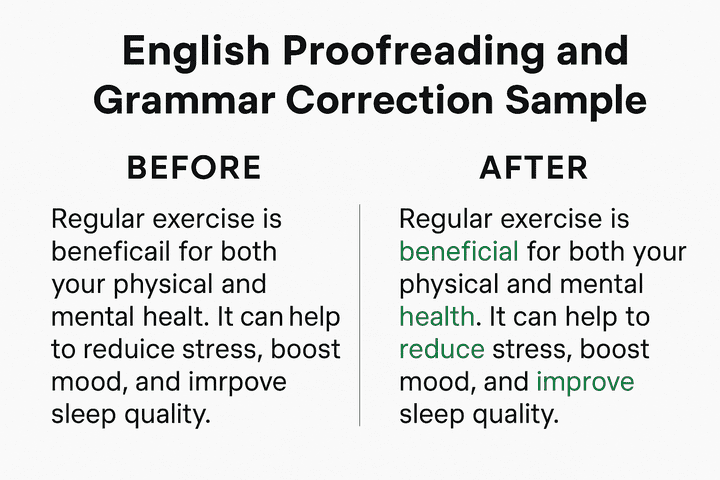 English Proofreading and Grammar Correction Sample