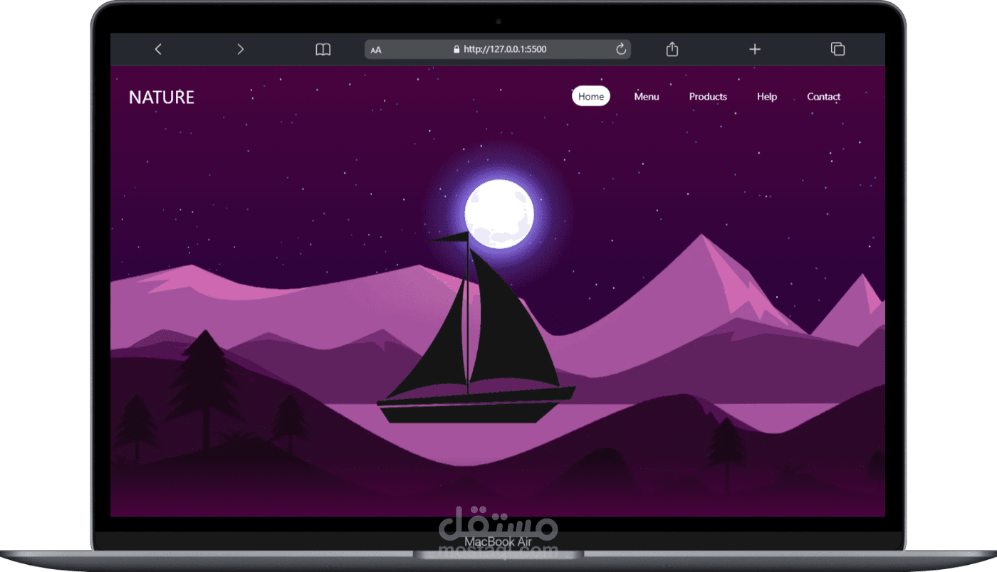 تصميم واجهة اماميه لموقع ب interactive animation باستخدام html ,css , js