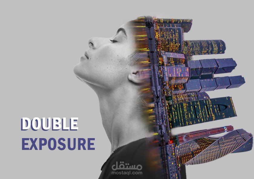 تصميم بوستر دمج (دبل اكسبوجر) Double Exposure