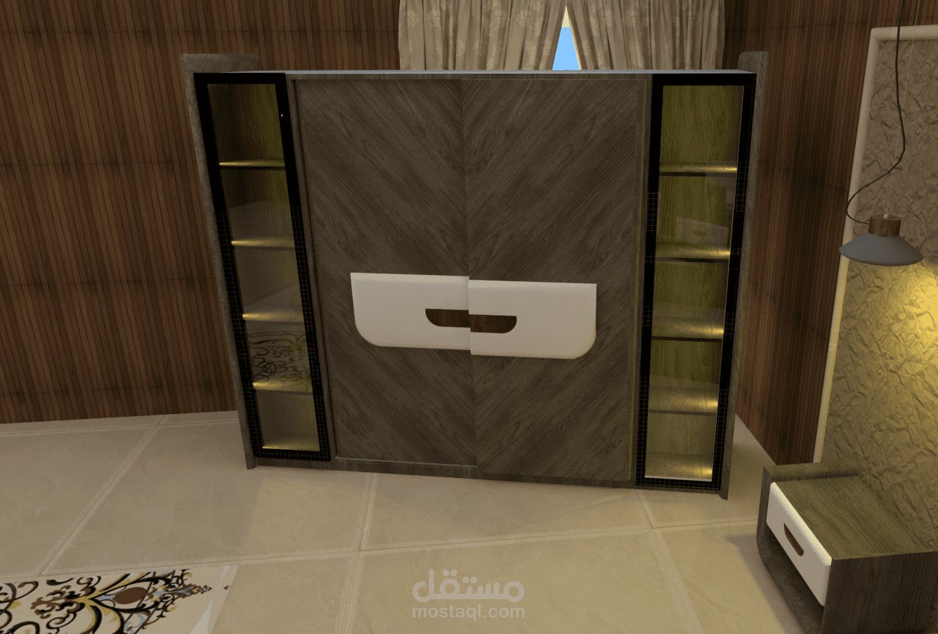 تصميم تسريحة مودرن باستخدام SketchUp و V-Ray  تصميم مطبخ 3D عصري