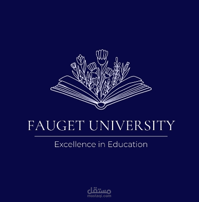 White & Blue Aesthetic University Logo