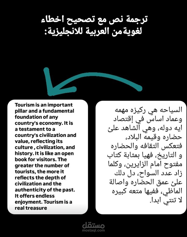 تصحيح اخطاء لغوية مع الترجمة للانجليزية