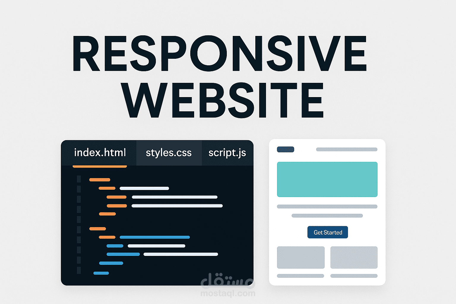 تصميم موقع ويب متجاوب بلغة HTML وCSS وJavaScript
