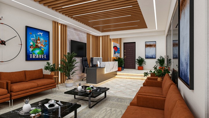 تصميم داخلي لشركة سياحة
