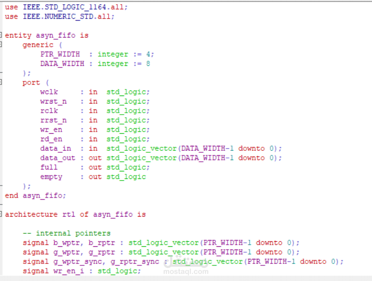 Asynchronous FIFO using VHDL