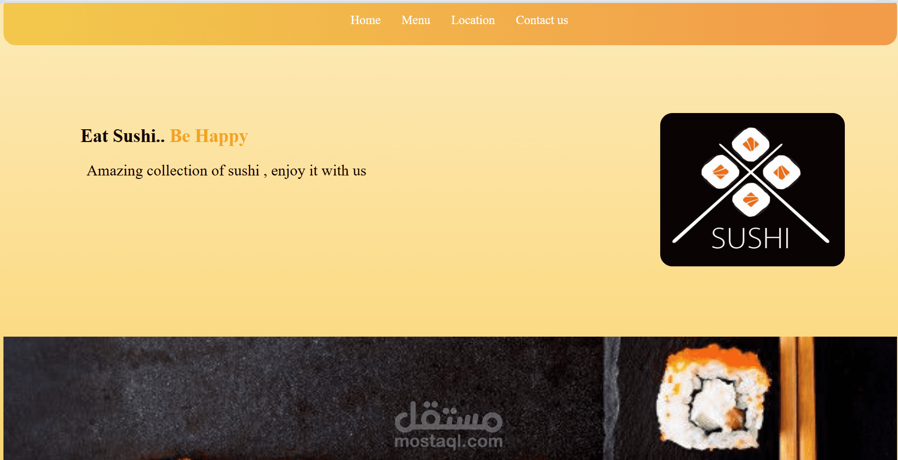 مصممة واجهات أمامية | HTML & CSS | مطورة موقع Sushi Bay