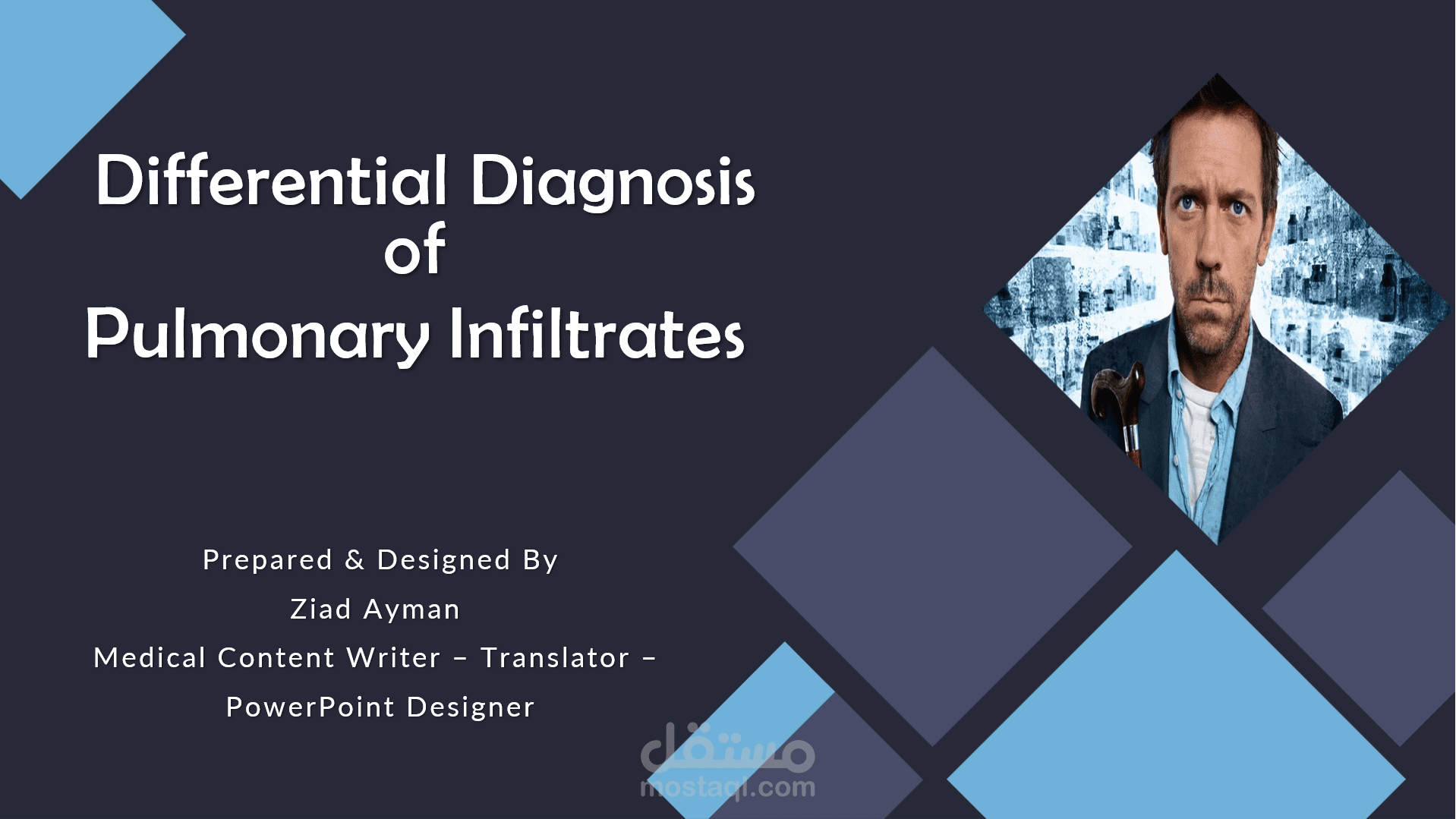 عرض تقديمي بعنوان D.D  of alveolar infiltrates