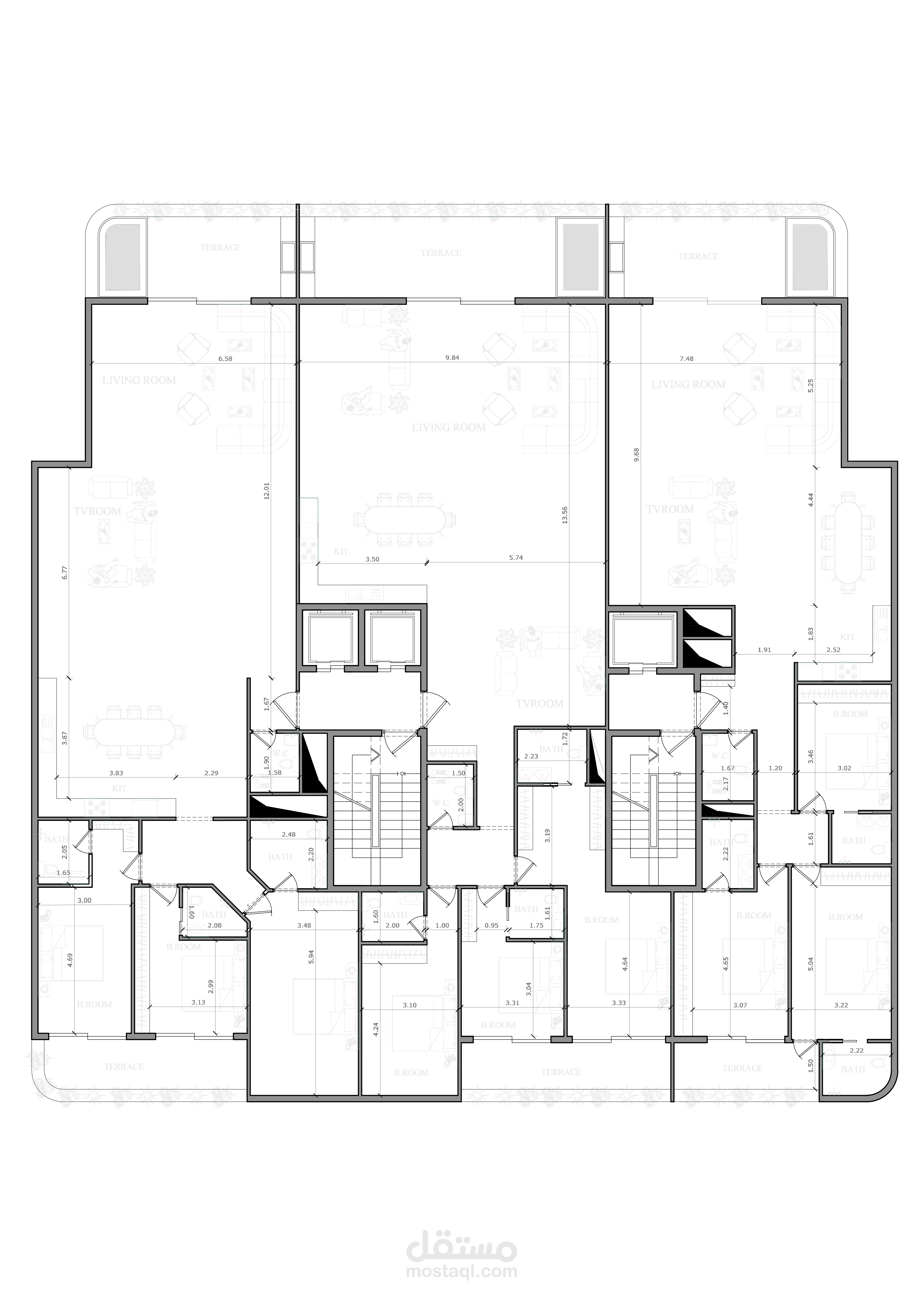 تصميم المخطط لبرج سكني