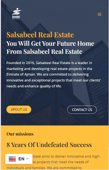 تصميم موقع لشركة عقارات (Salsabeel Real Estate) في الامارات اماره عجمان