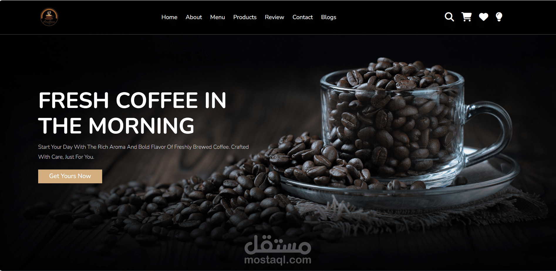 Arabica Café – Coffee E-Commerce Website With HTML | CSS | Javascript