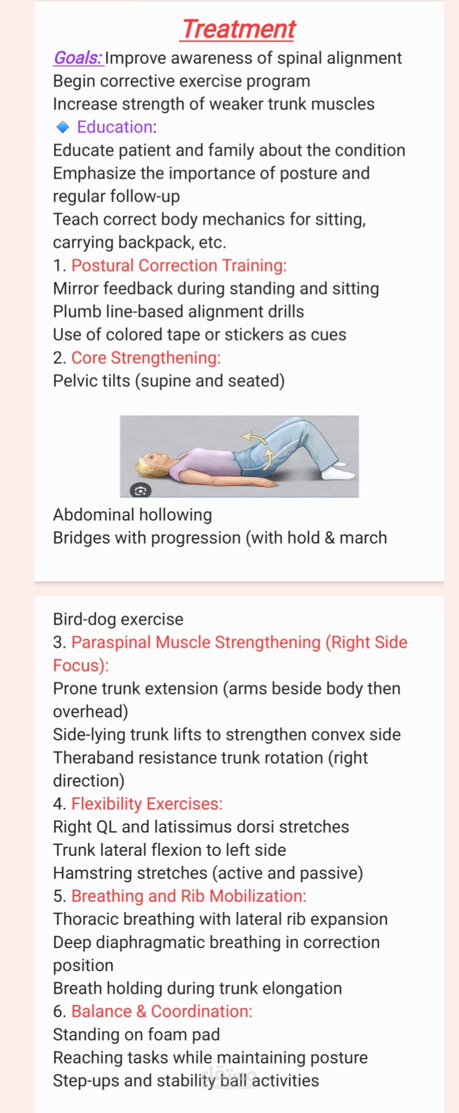 Treatment Plan – Physiotherapy Report Formatting