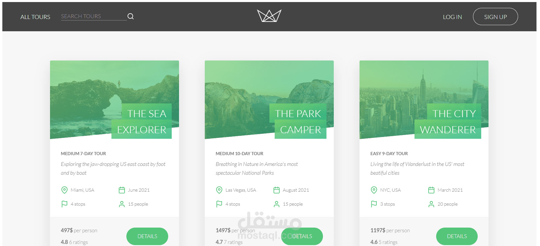 Travel Tour Web Application | Node.js, MongoDB