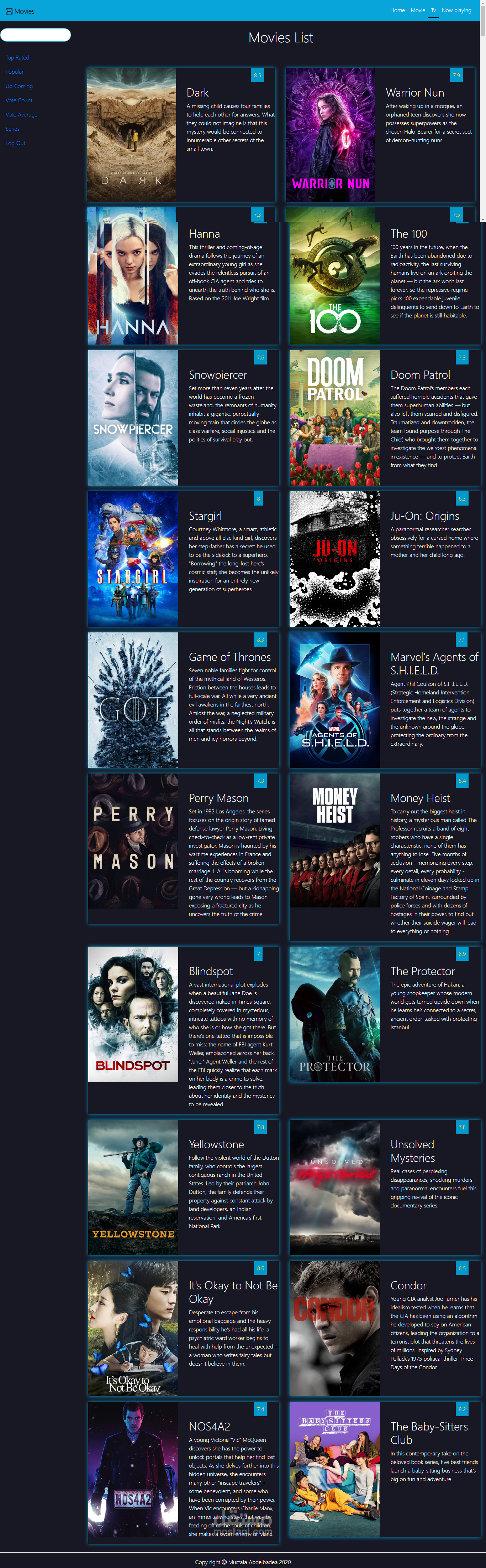 Movies web site