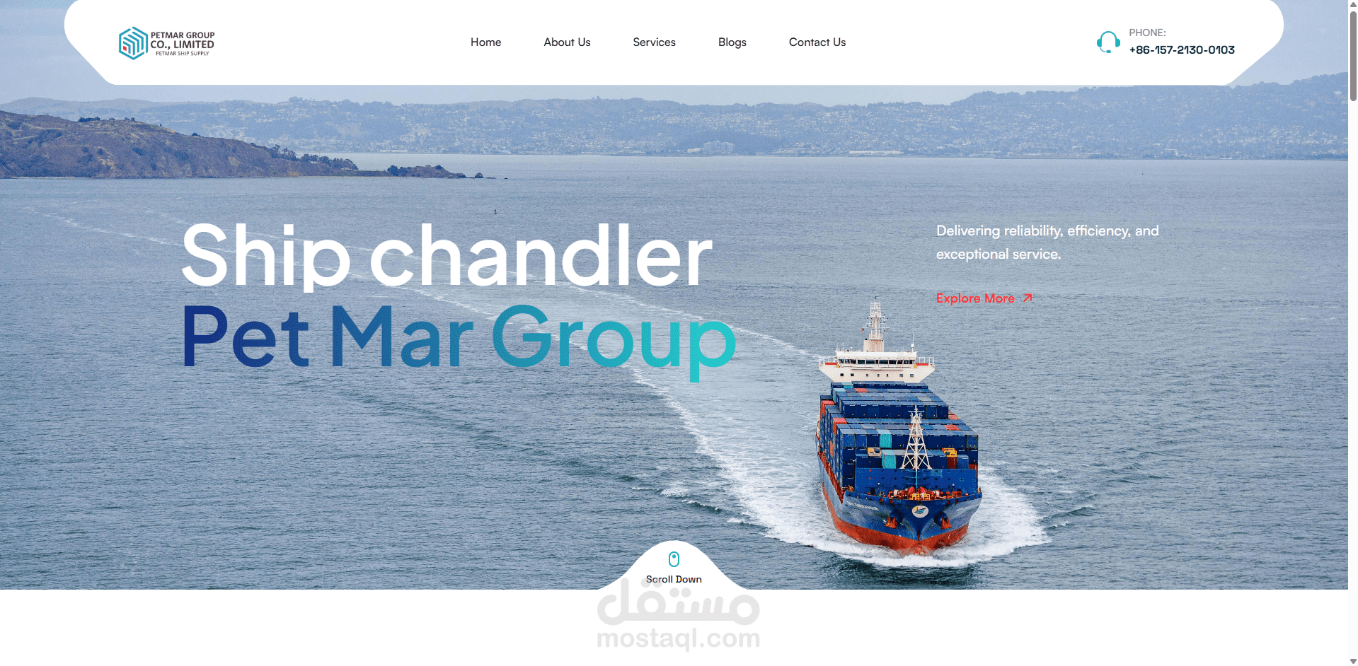 Professional Ship Chandler Company Portfolio Website | Maritime Business Web Design