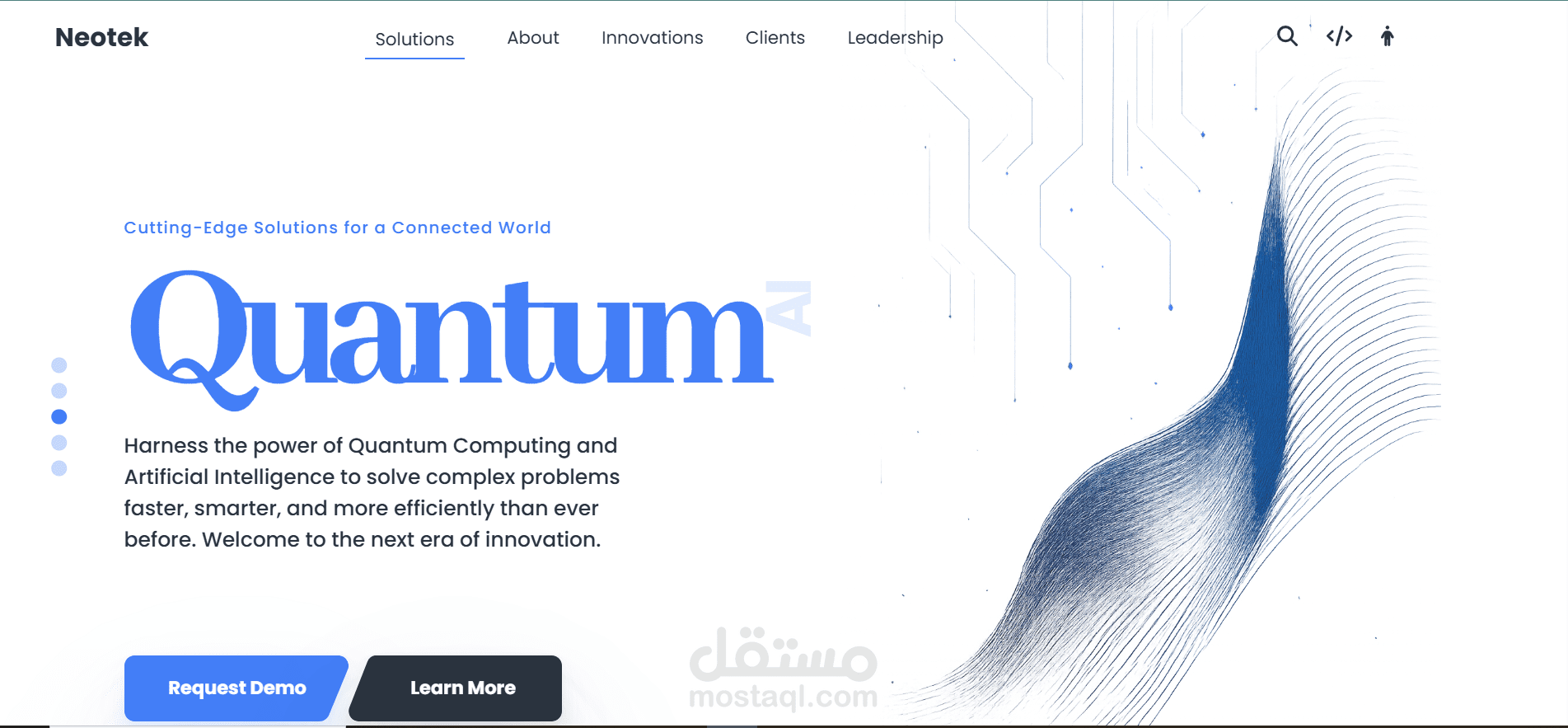 صفحة هبوط لعلامة Neotek التقنية.