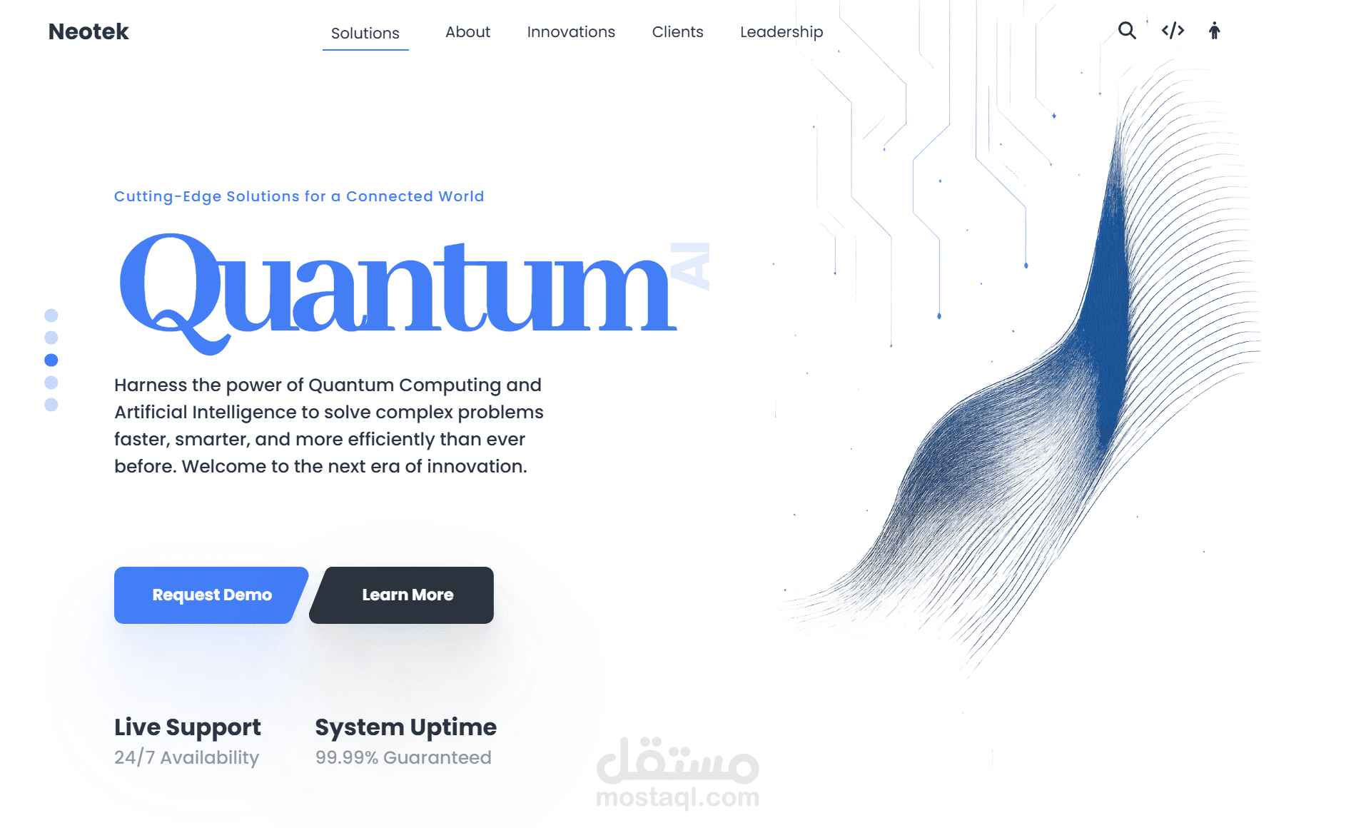 صفحة هبوط لعلامة Neotek التقنية.