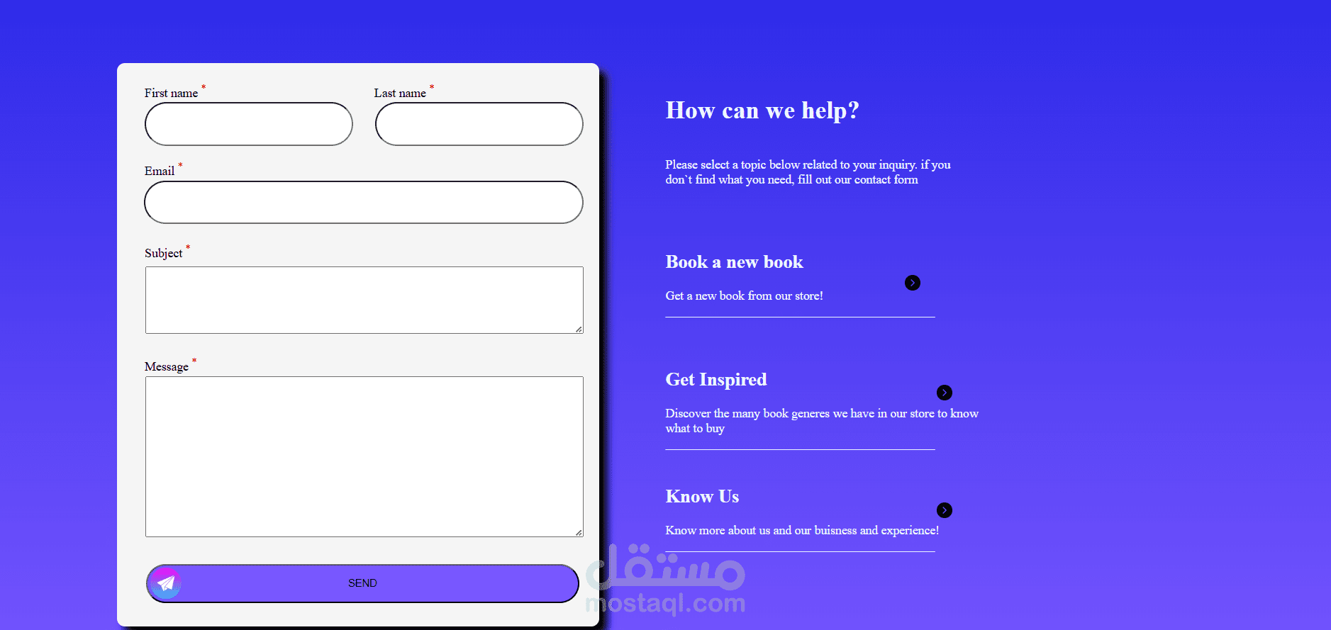 Responsive form page