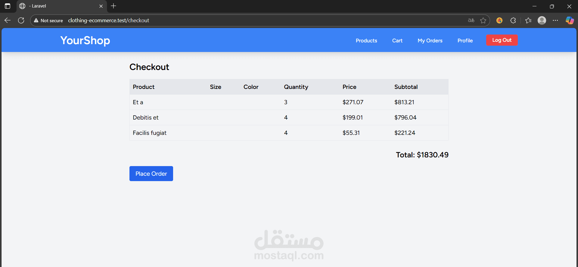 Clothing E-Commerce Platform