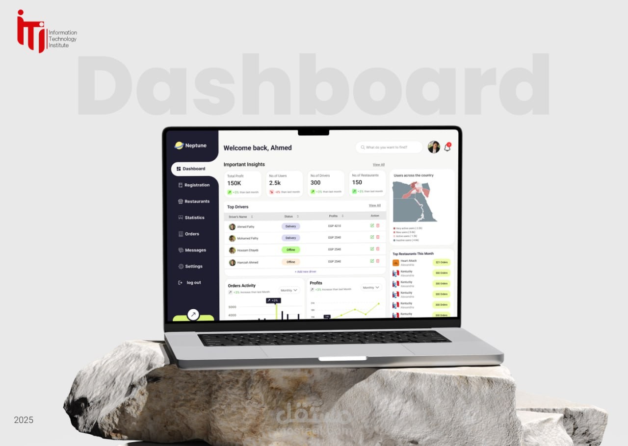 لوحة تحكم Delivery Dashboard احترافية