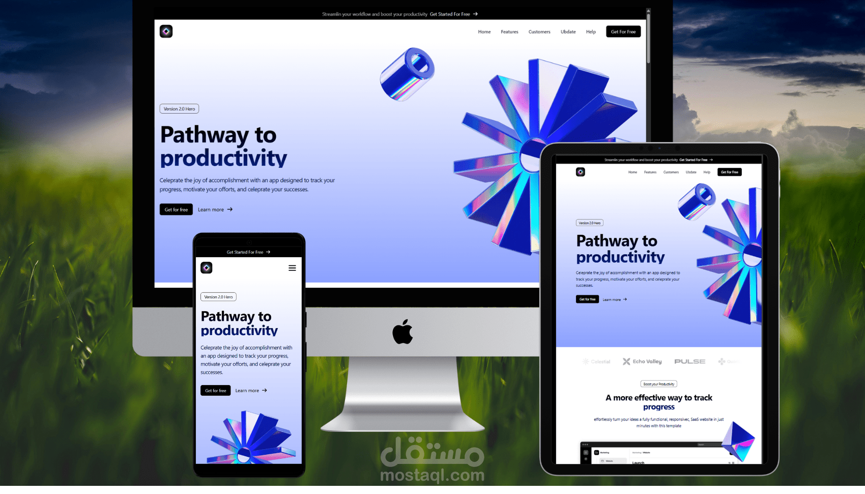 landing page - صفحة هبوط لموقع SaaS