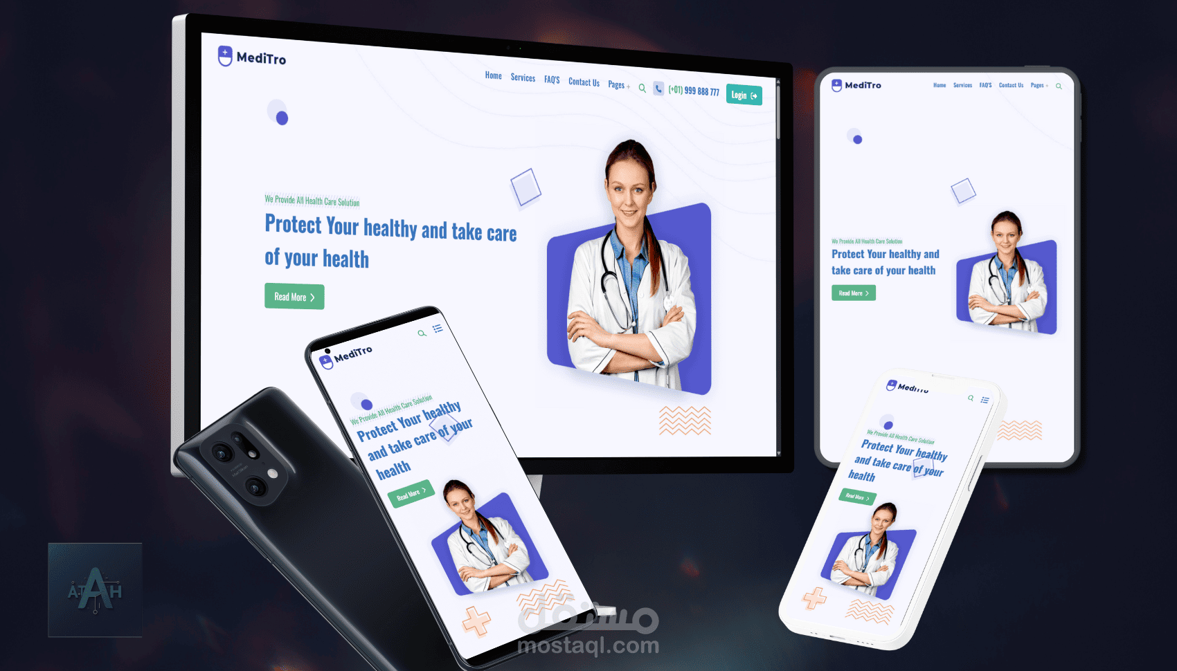 MediTro - موقع الكتروني للخدمات الطبية | مستقل