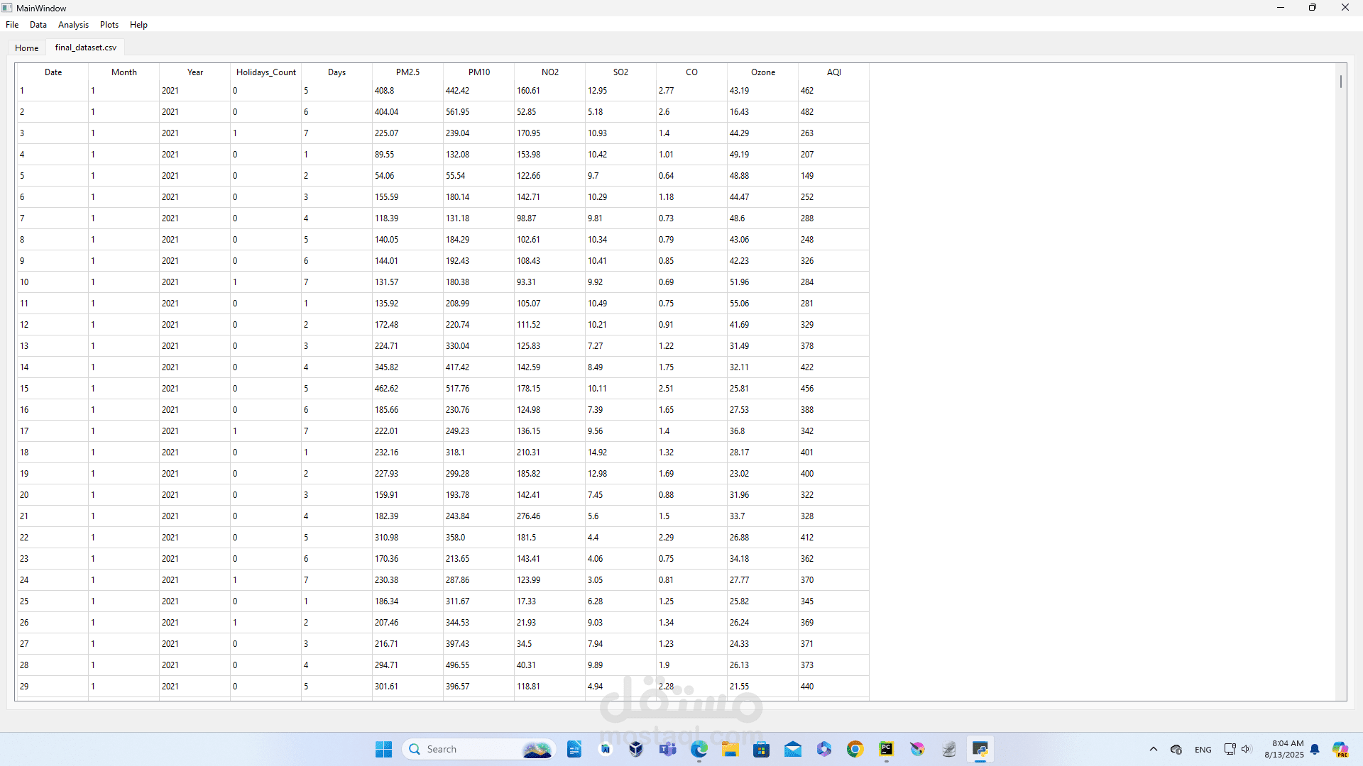 A part of the ui of a desktop program