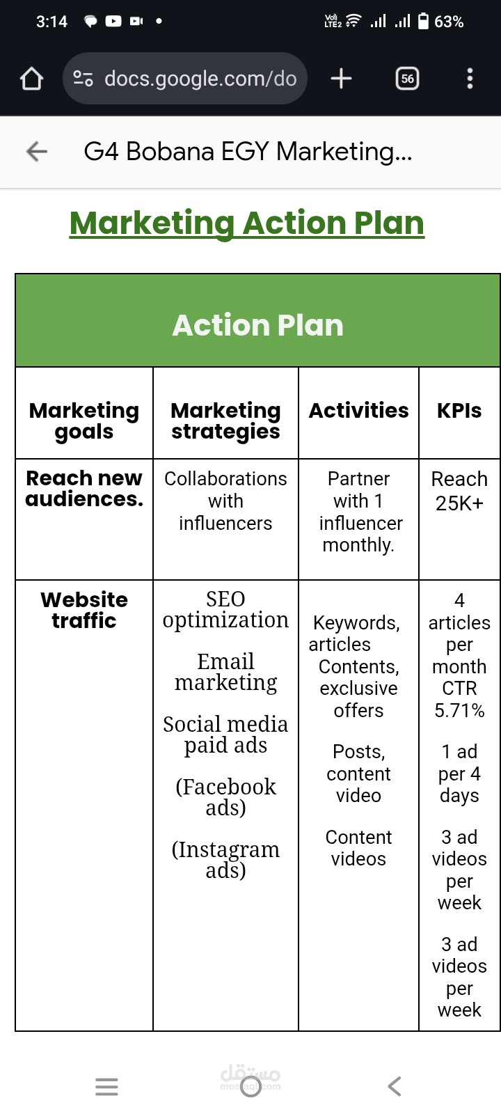Action plan