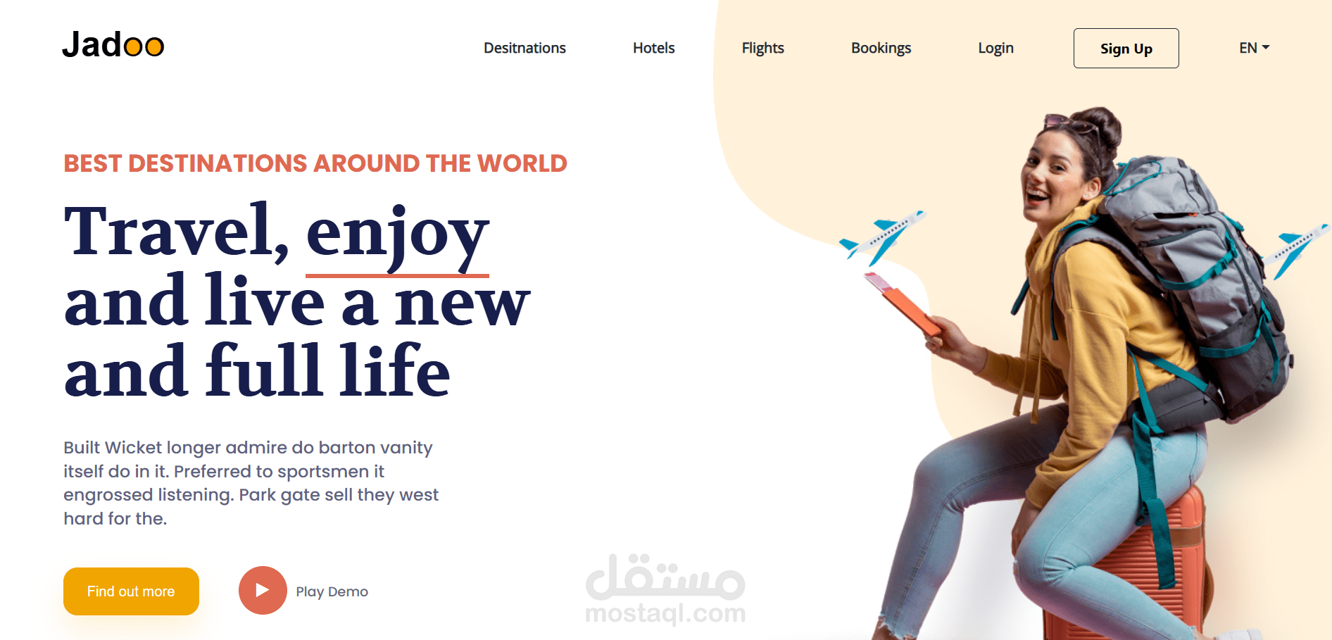 Traveling Landing Page