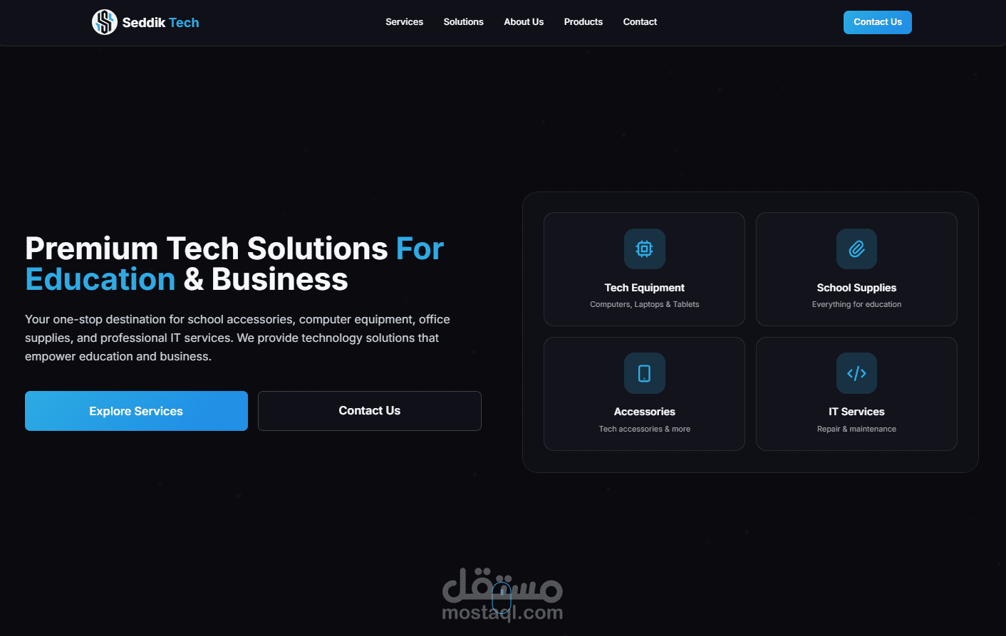 مشروع Seddik TechStore ( Landing Page )