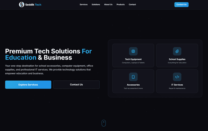 مشروع Seddik TechStore ( Landing Page )