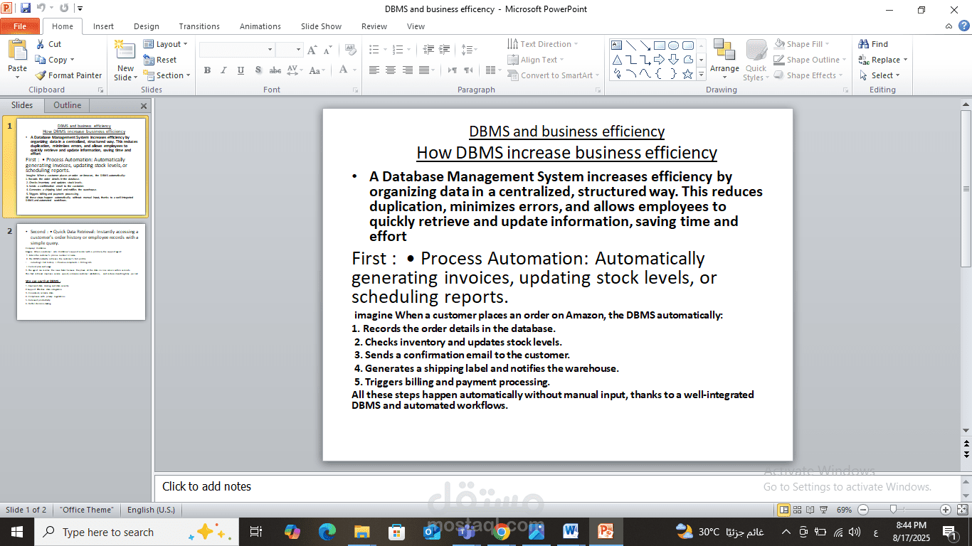 professional short powerpoint in english