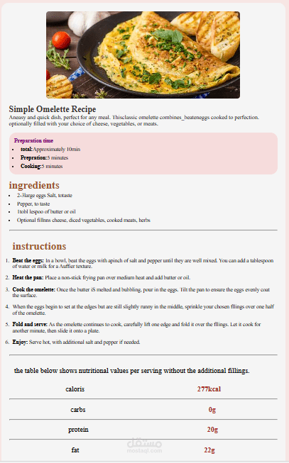 recipe page
