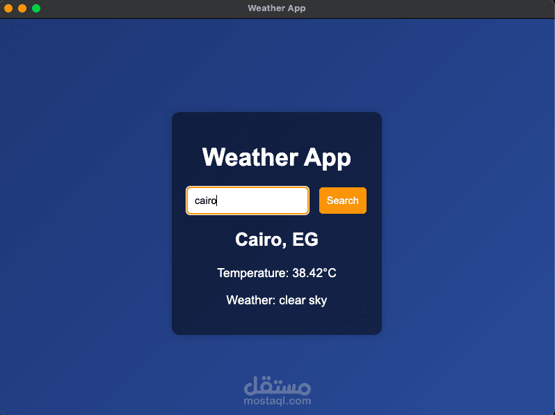 Weather app using electron.js