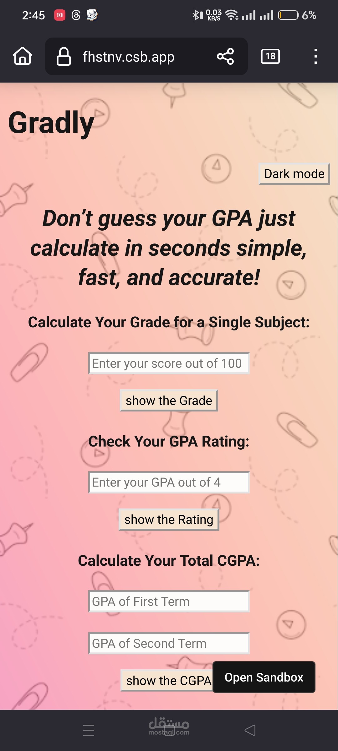 Mini GPA Calculator