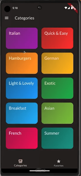 meals app with flutter