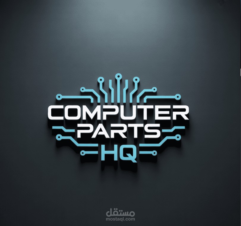 العنوان: تصميم شعار احترافي لمتجر قطع الحاسوب Computer Parts HQ