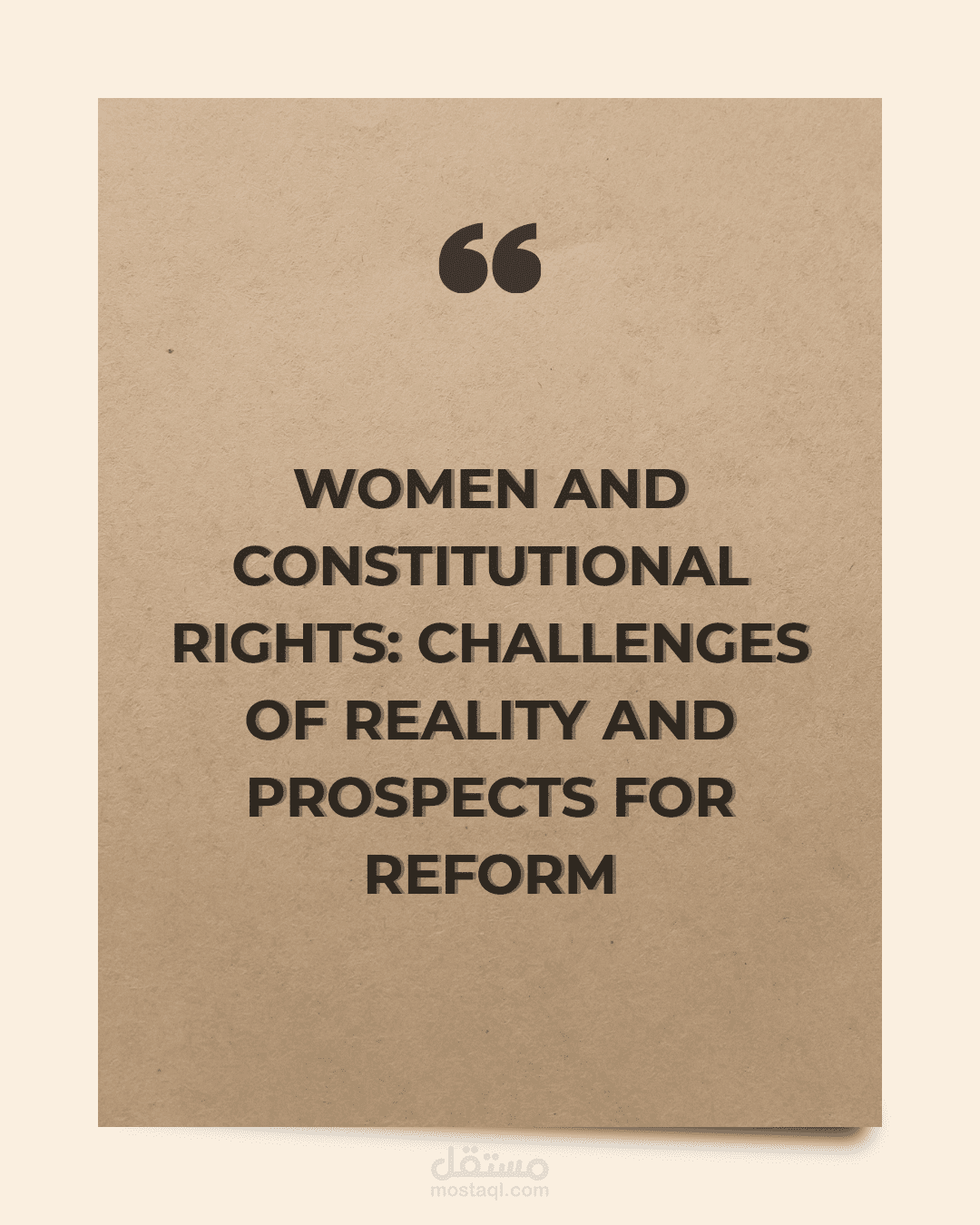Essay on Women and Constitutional Rights: Challenges of Reality and Prospects for Reform