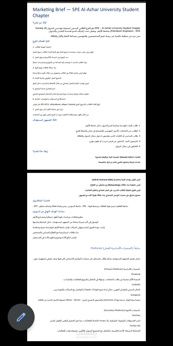 إدارة التسويق الشاملة – فرع SPE AL-AZHAR