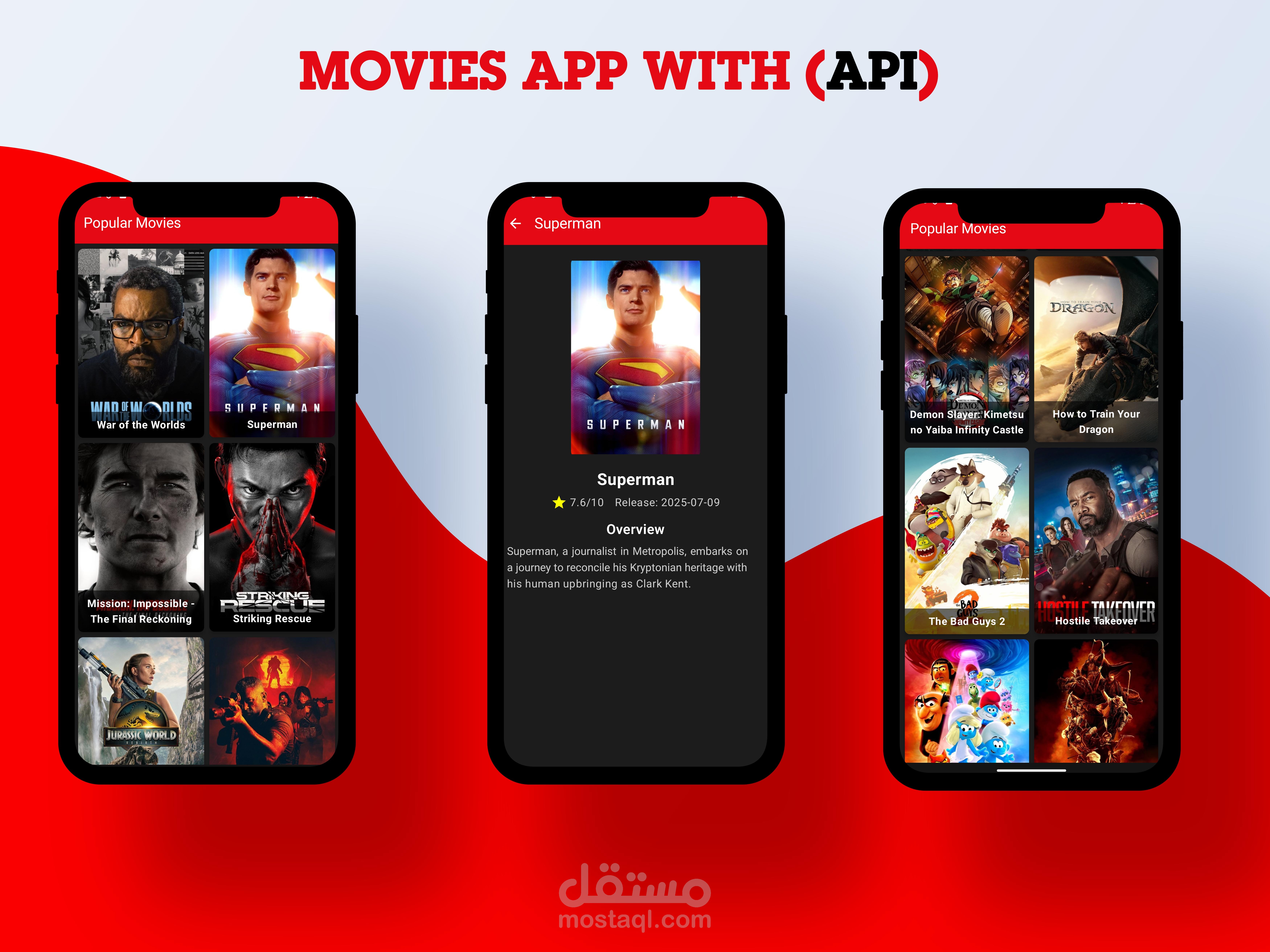 تطبيق لعرض اشهر الافلام (API)