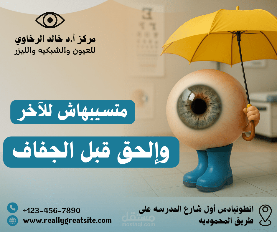 بوست إعلاني لمركز عيون متخصص في علاج الشبكية والليزر