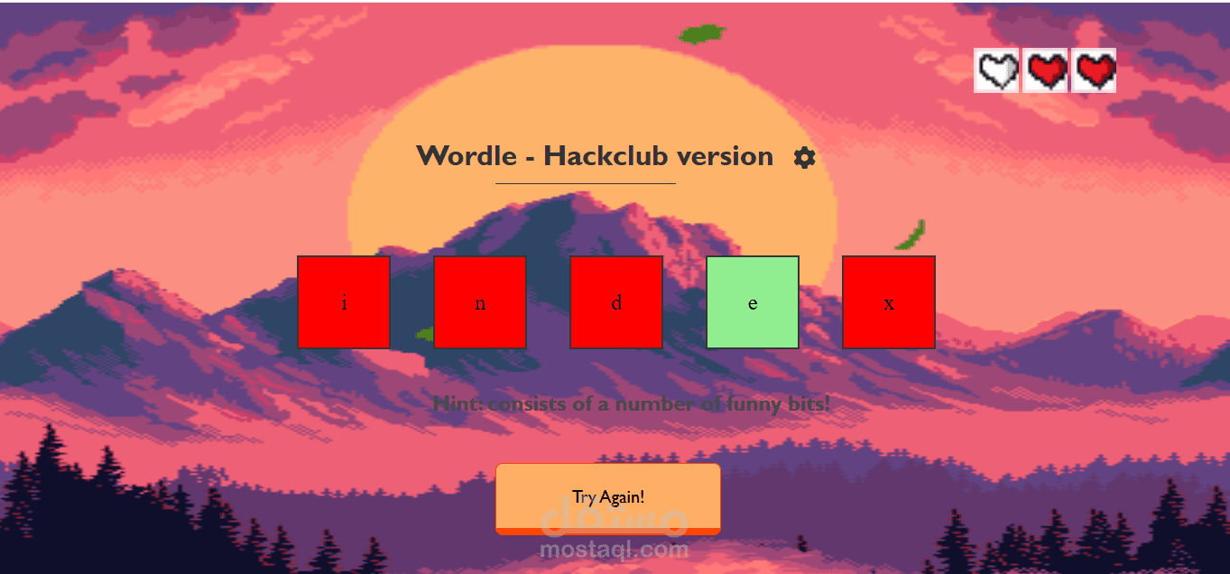 a wordle game website but it is the hackclub version
