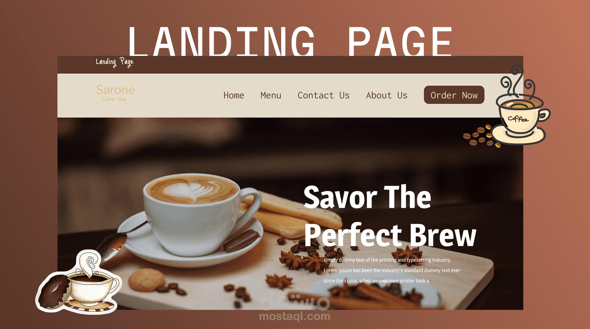 عمل landing page