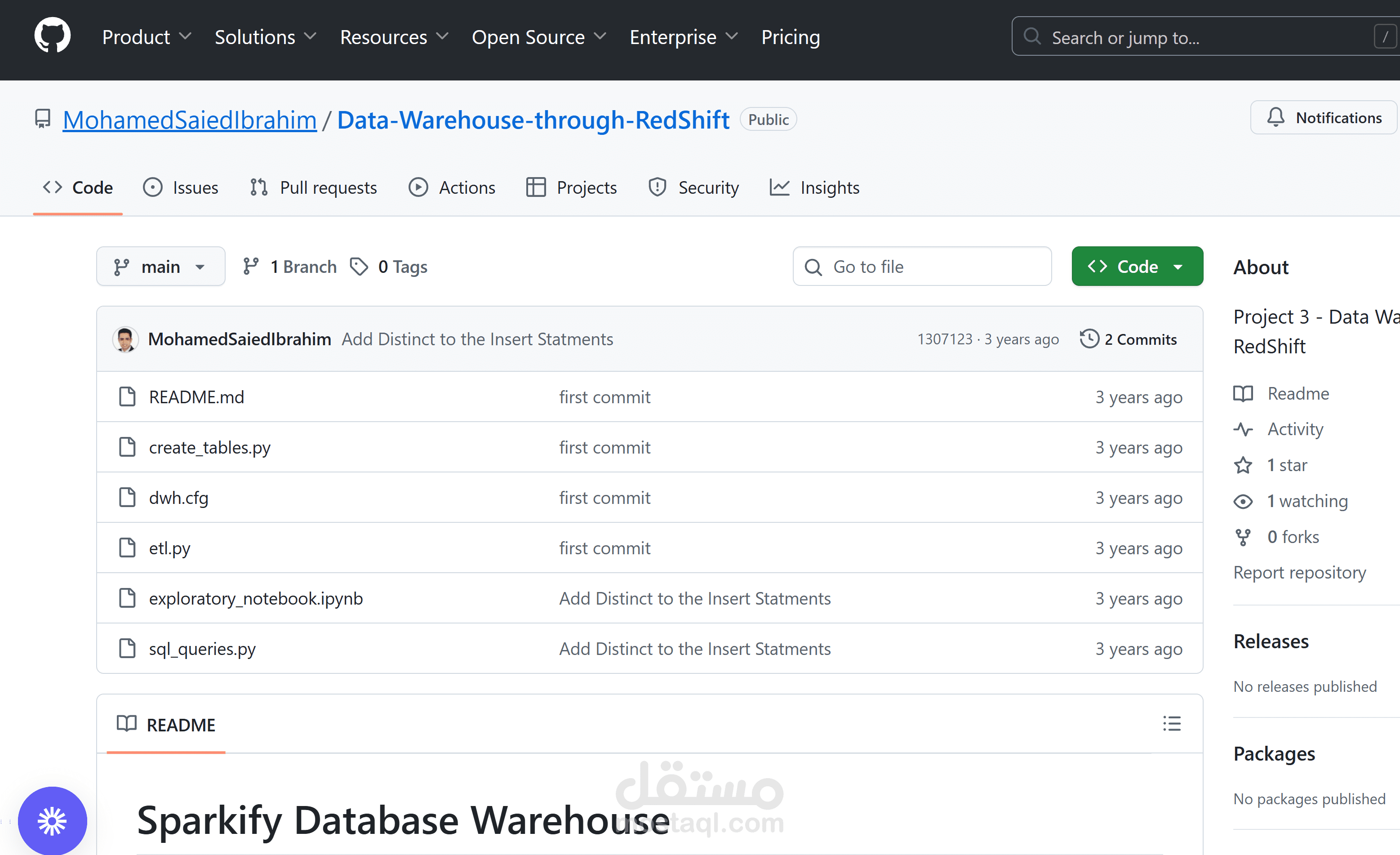 DataWarehouse through RedShift
