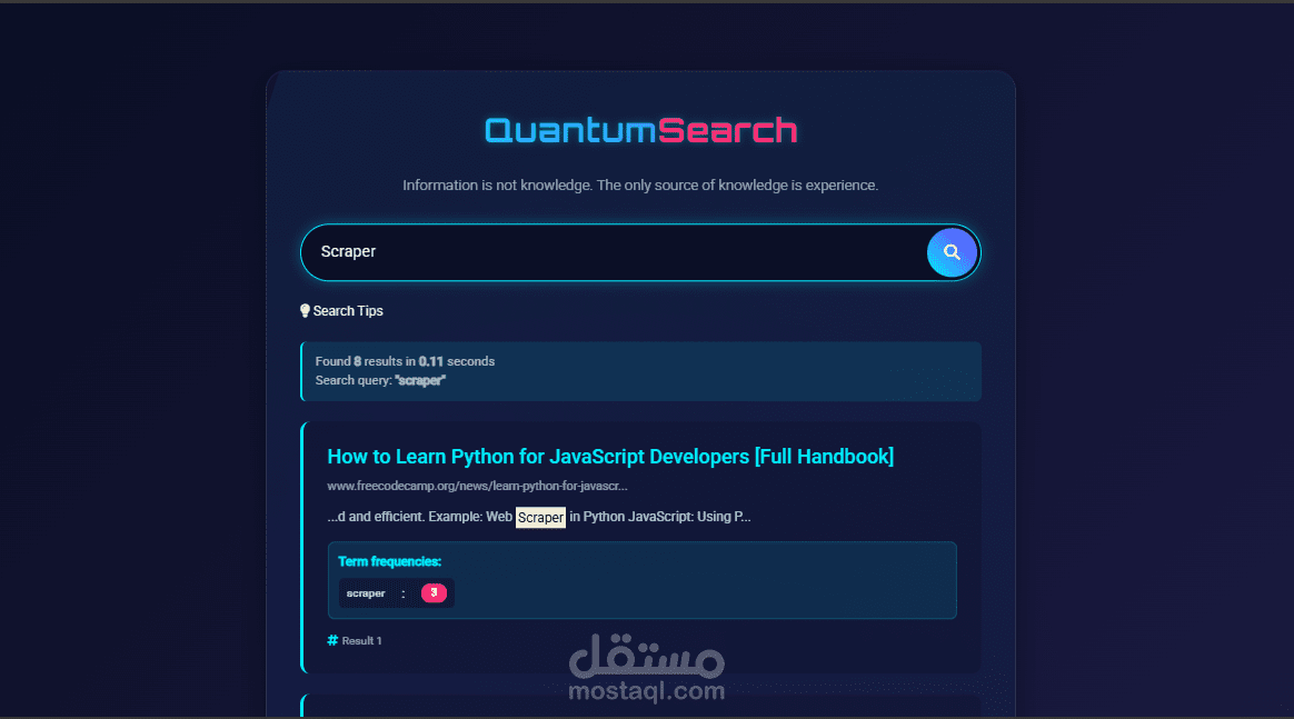 Searching Engine with Web Scraping