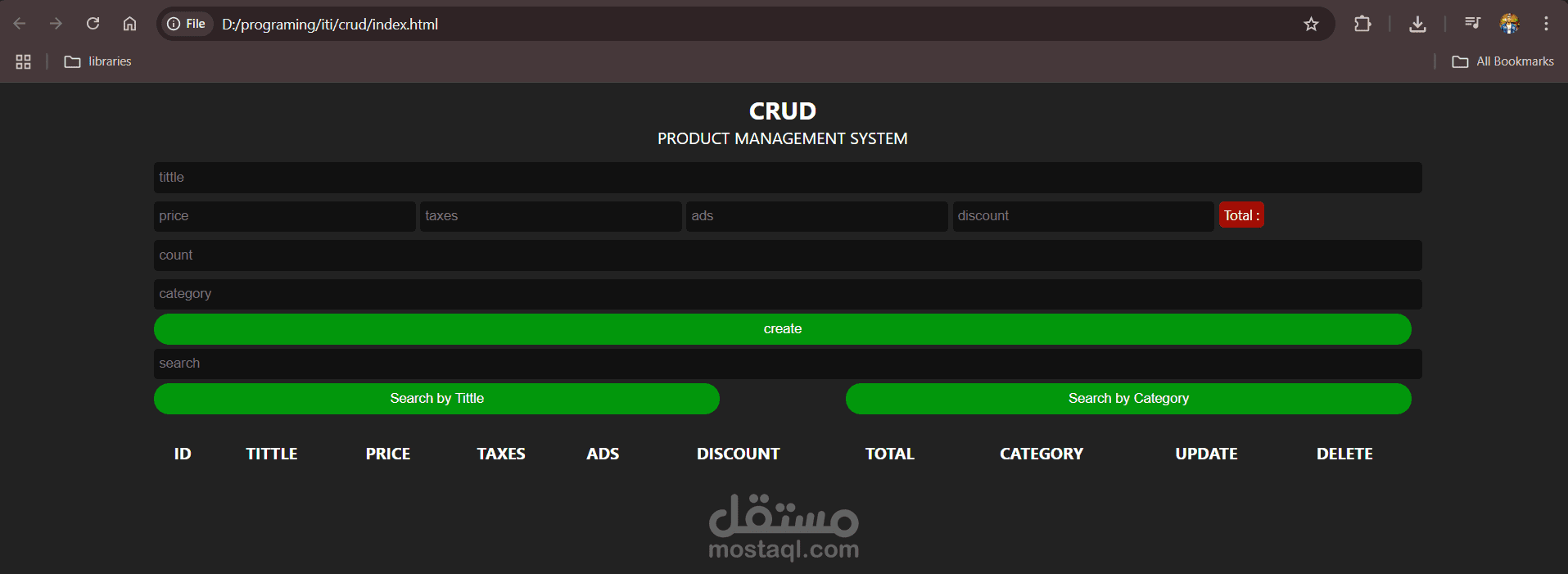 https://github.com/ahmedolwy3/CRUD