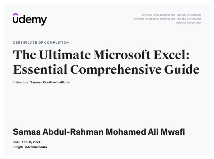Excel course